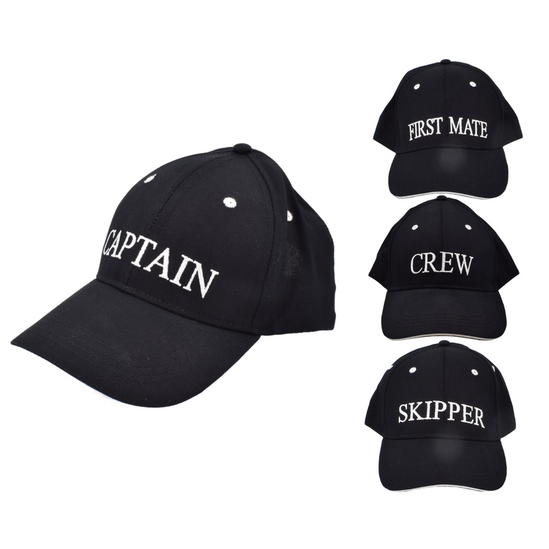Classic Black Baseball Cap with Captain Embroidery