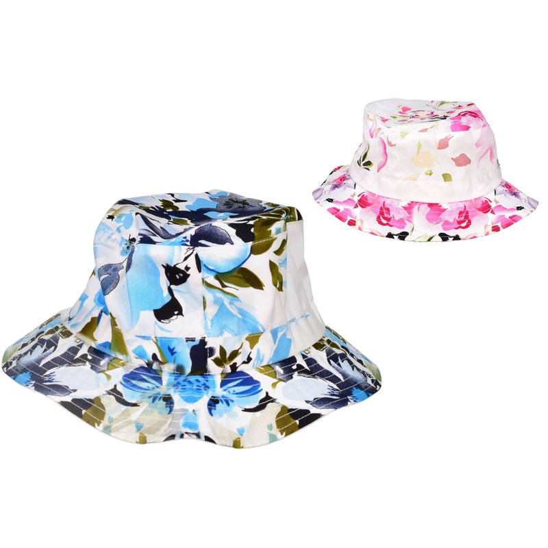 Ladies Bucket Hat: Flower Print Design | 57cm | 2 Assorted Colors