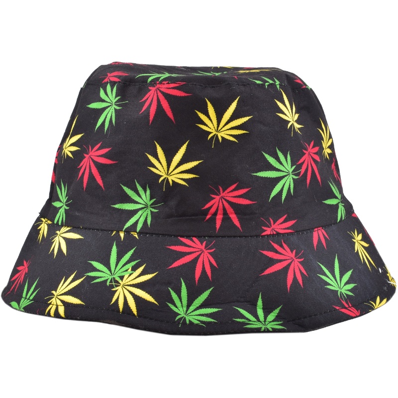 Stylish Adult Leaf Print Reversible Bucket Hat 58cm