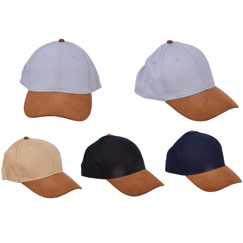 Stylish Cotton & Suede Baseball Cap 58cm