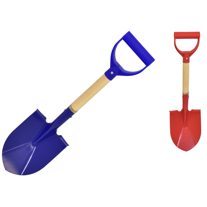22 / 56cm Stubby Wood Shaft Metal Shield Spade – High-Quality Garden Tool