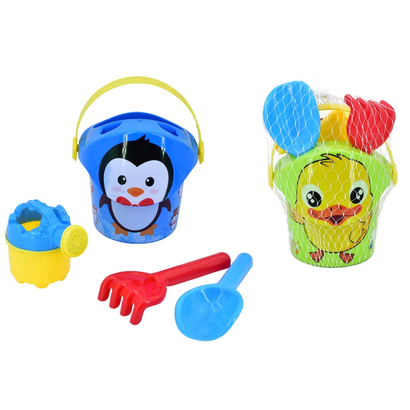5pc Hippo, Shark & Lobster Design Bucket Set | Fun Beach Accessories