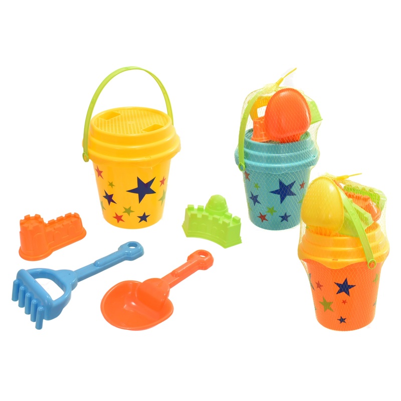 6 / 15.5cm 6pc Round Star Print Bucket Set – Stylish Storage Solution
