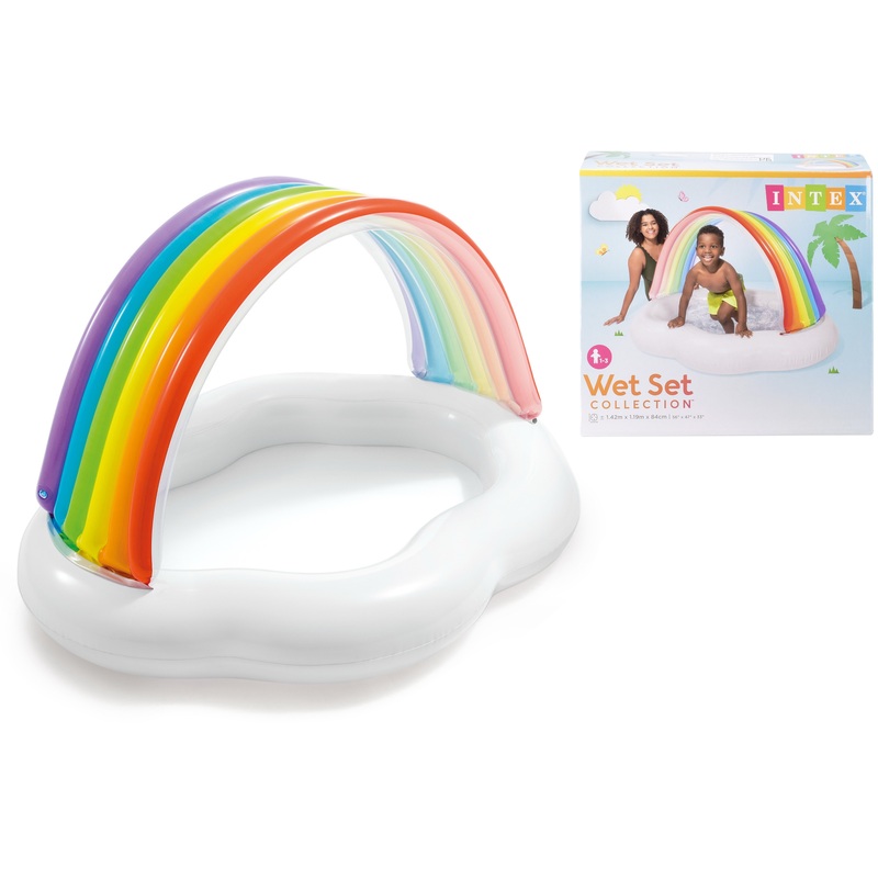Colorful Rainbow Cloud Baby Pool 1.42m x 1.19m x 84cm | Fun & Safe Water Play for Kids