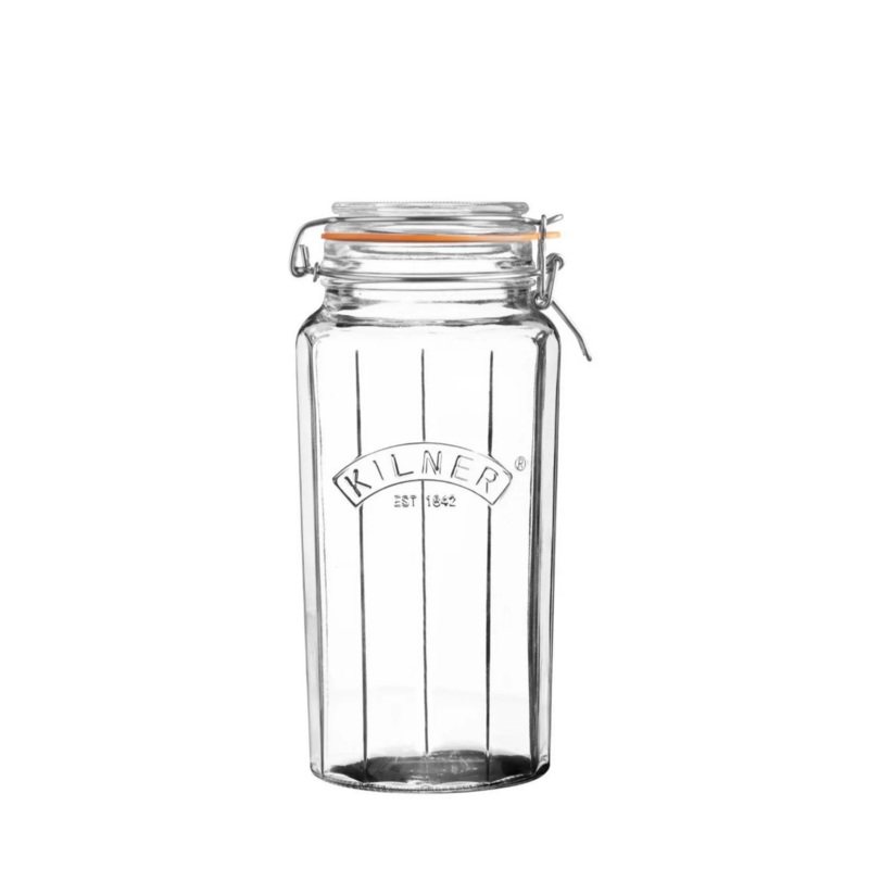 1.8L Glass Storage Clip Top Rice Pasta Flour Container Airtight Preserving Jar