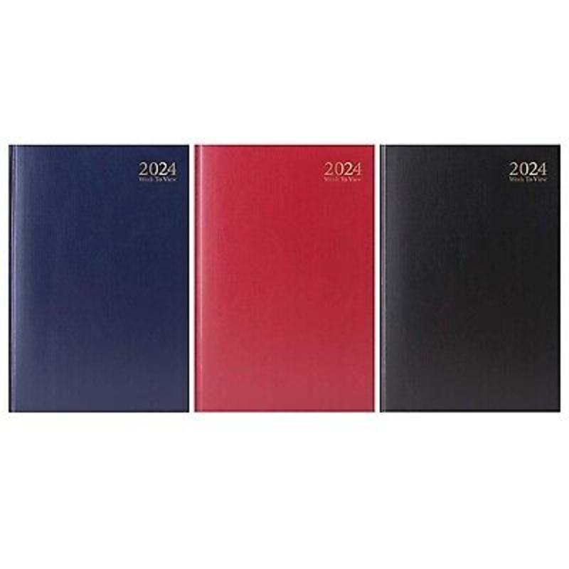 A4 Padded Week To View 2024 Diary Assorted