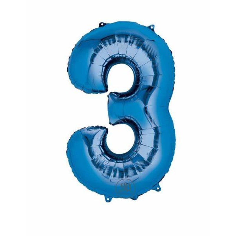 40INCH BLUE FOIL BALOON NUMBER 3