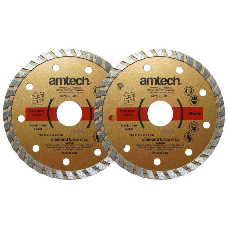 AMTECH  DIAMOND TURBO DISC SET 2PC 115MM