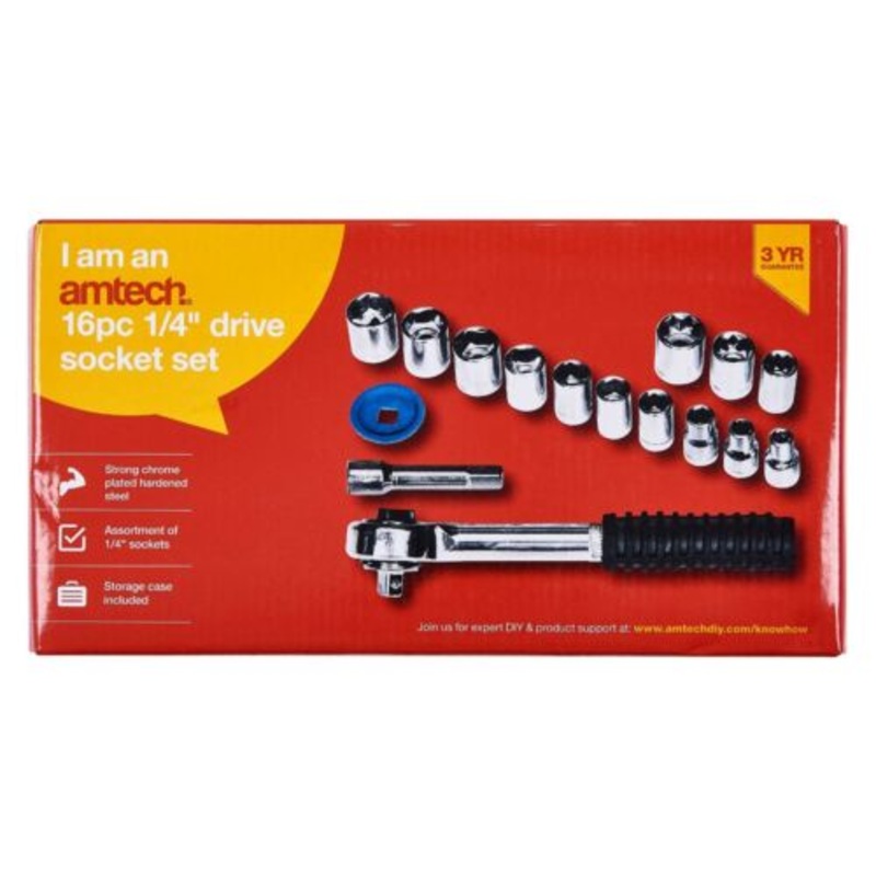 AMTECH SOCKET DRIVE SET 1/4in