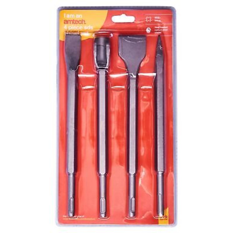 AMTECH  CHISEL SET SDS 4PC