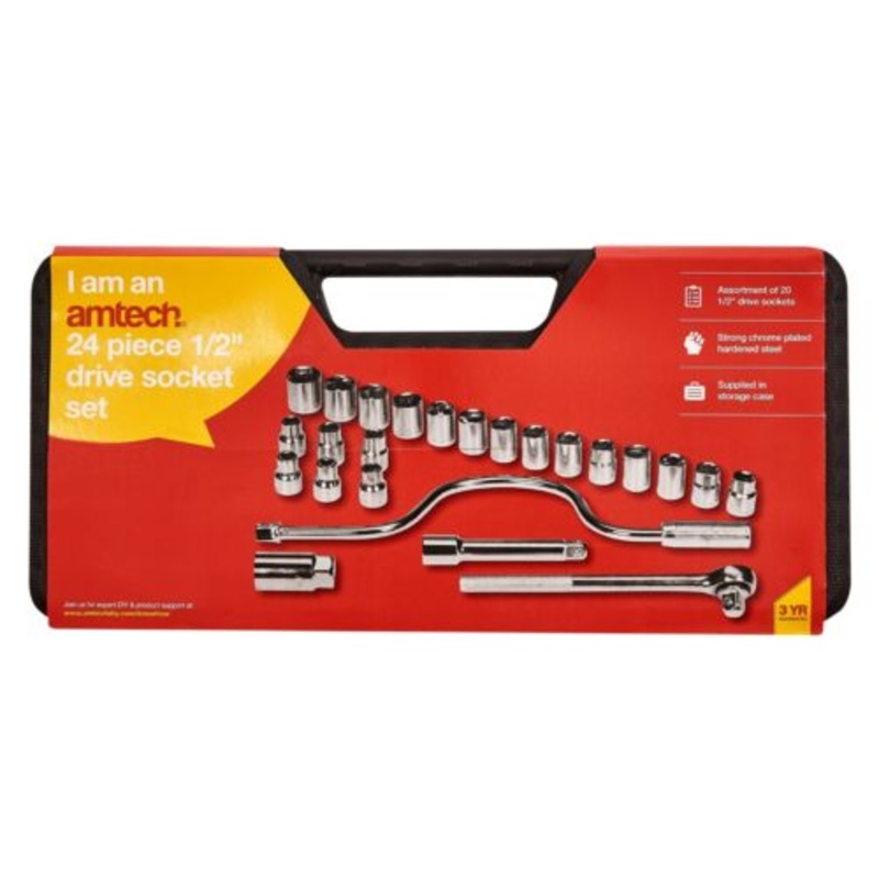 AMTECH  SOCKET SET 1/2 24PC
