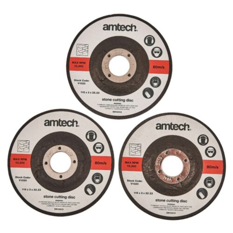 AMTECH STONE CUTTING DISC 3pc 115mm