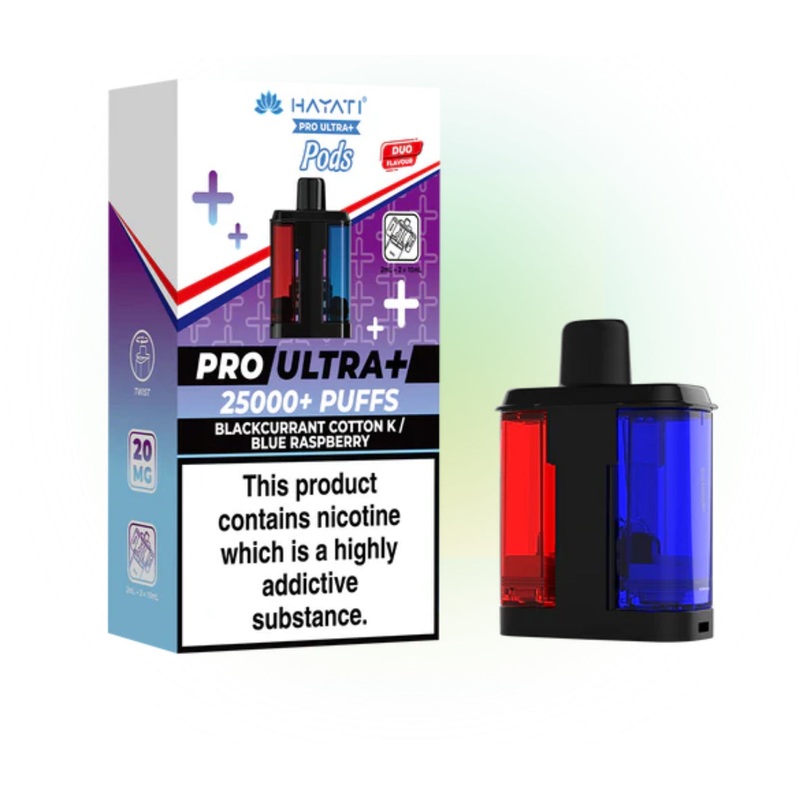 BLACKCURRANT COTTON K/BLUE RASPBERRY HAYATI PRO ULTRA PLUS REFILL Pods