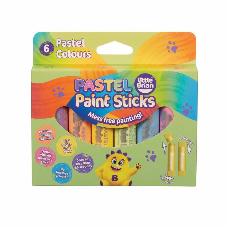 Little Brian Pastel Paint Sticks 6pk