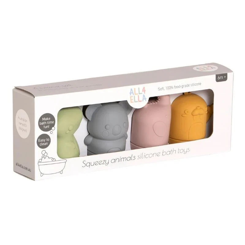All4Ella Squeezy Sea Friends Silicone Bath Toys