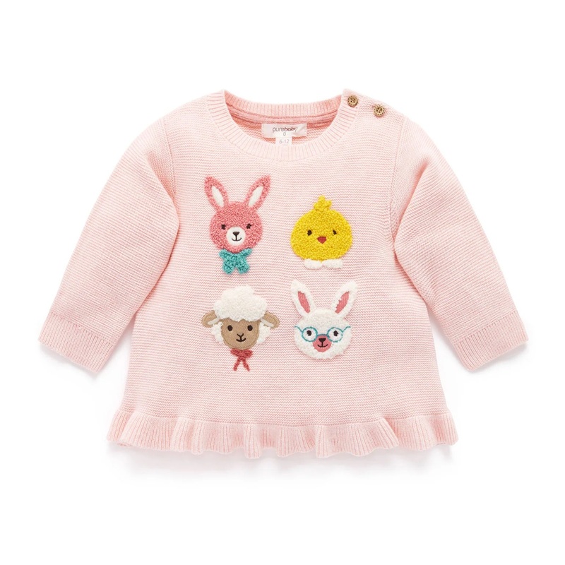 Bunny Friends Jumper – Peach Apricot