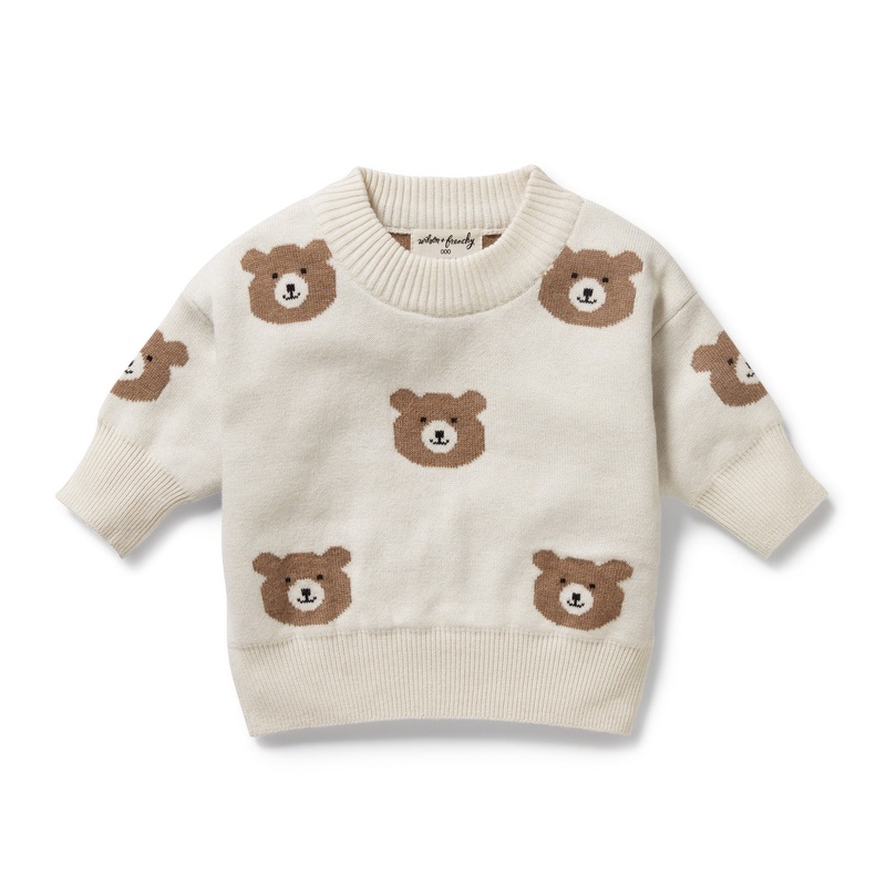Beary Cute Organic Knitted Jacquard Jumper