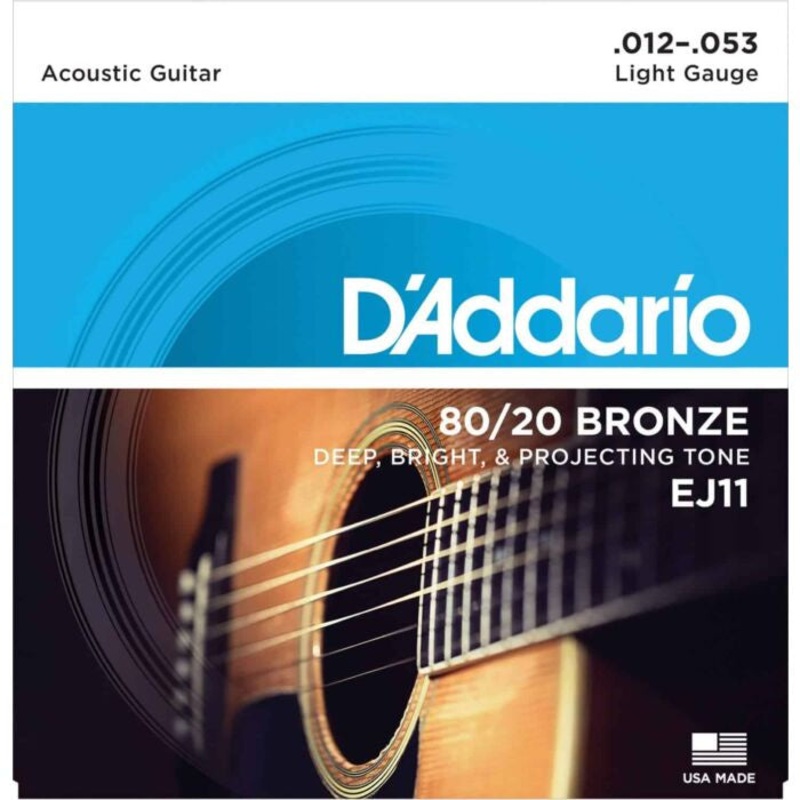 D’Addario EJ11 80/20 Acoustic Guitar Strings – 12-53