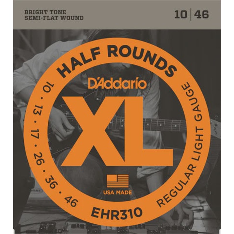 D’Addario Half Round Electric Guitar Strings, Regular Light, 10-46