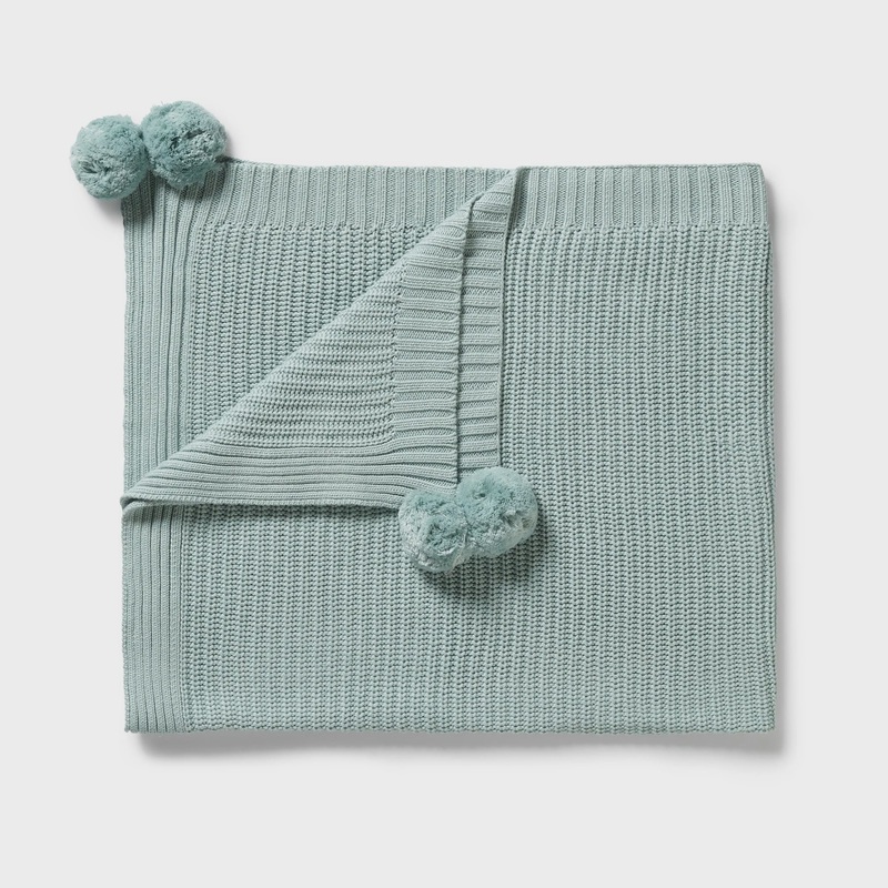 Wilson and Frenchy Organic Knitted Blanket – Duck Egg