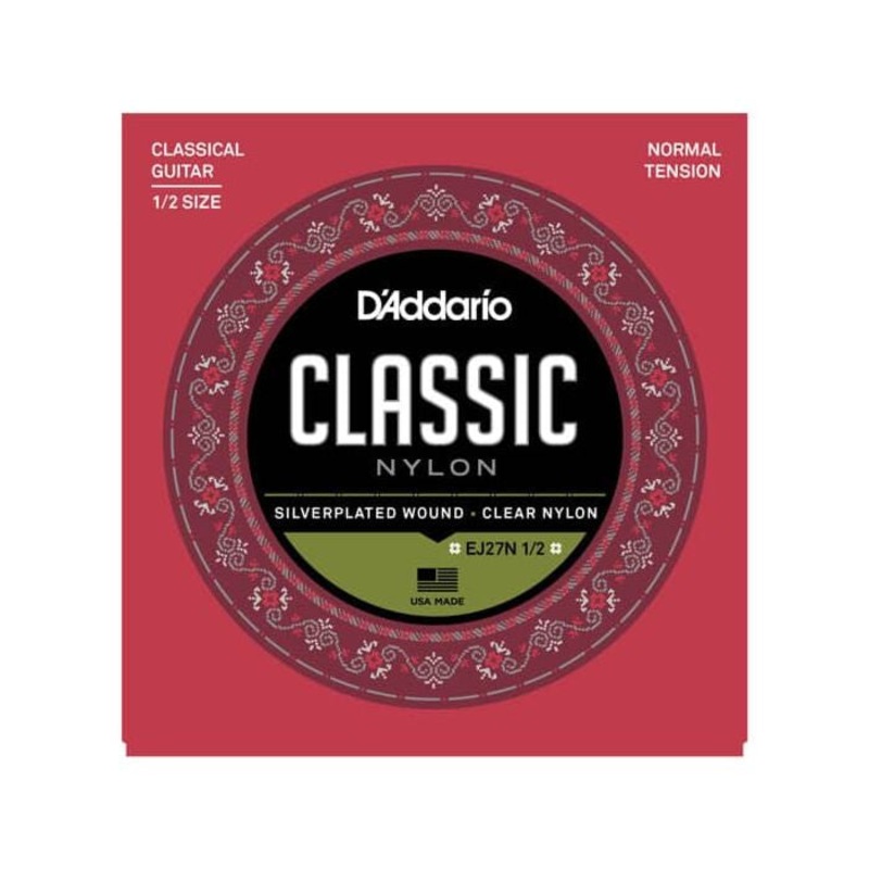 D’Addario EJ27N 1/2 Size Nylon Fractional Classical Guitar Strings Normal Tension