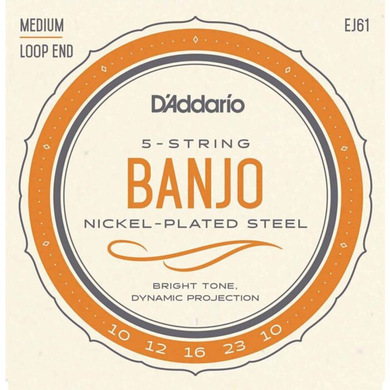 D’Addario EJ61 5 String Banjo Strings Nickel Medium 10-23