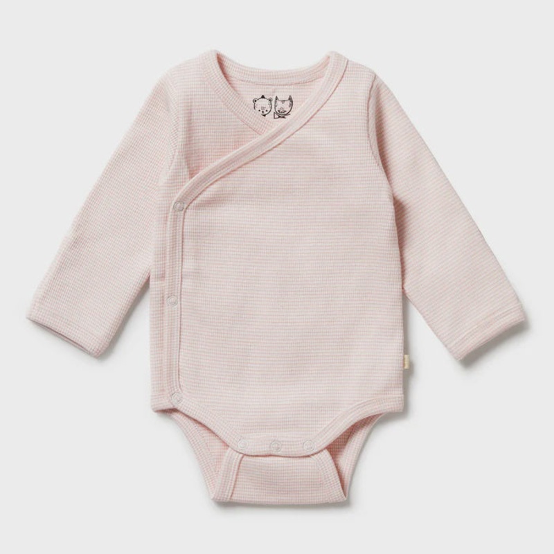 Organic Strip Rib Kimono Bodysuit – Cantaloupe