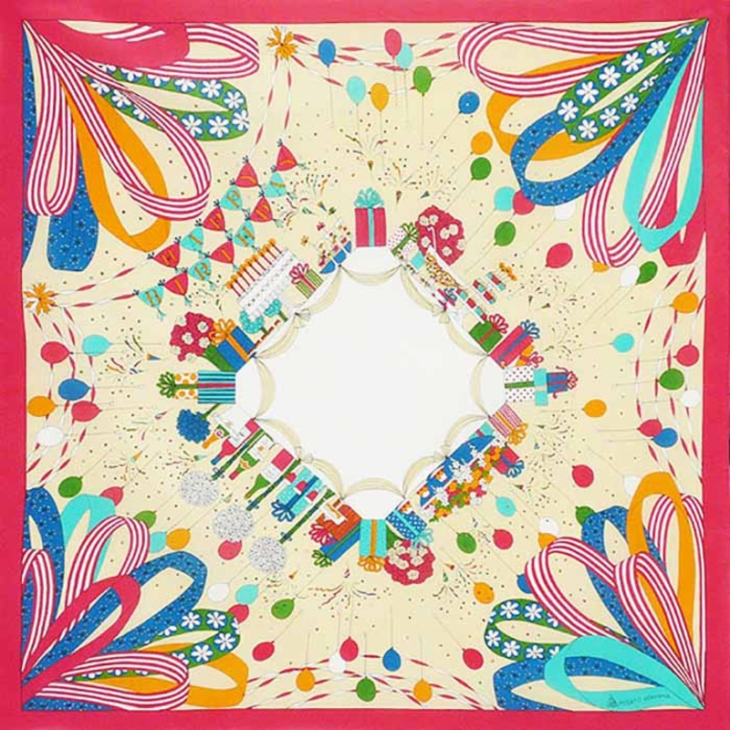 Asayama Misato – Birthday party  75 x 75 cm Furoshiki (Japanese Wrapping Cloth)