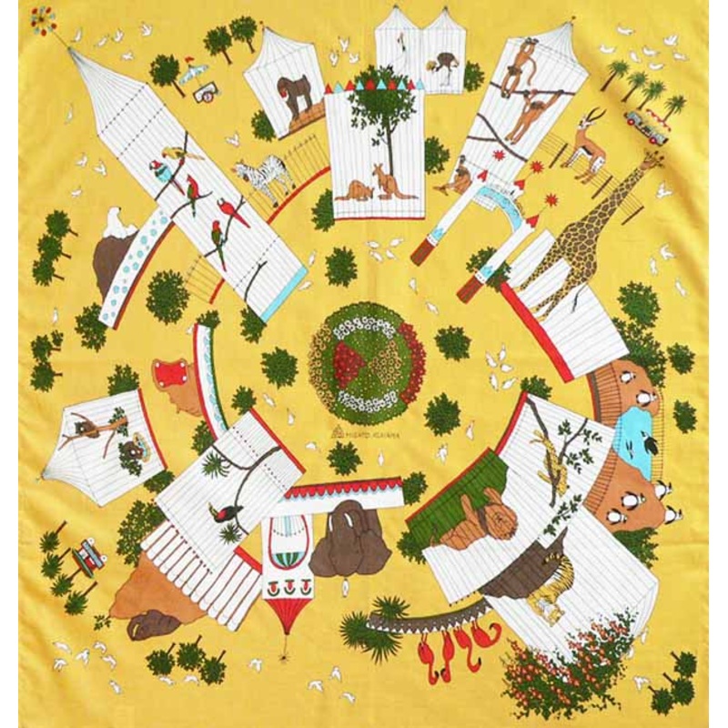Asayama Misato – Zoo 75 x 75 cm Furoshiki (Japanese Wrapping Cloth)
