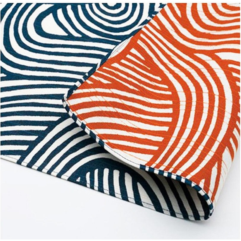 Isamonyou –  Double-Sided Dyeing Musubi Navy/Orange – Furoshiki (Japanese Wrapping Cloth)