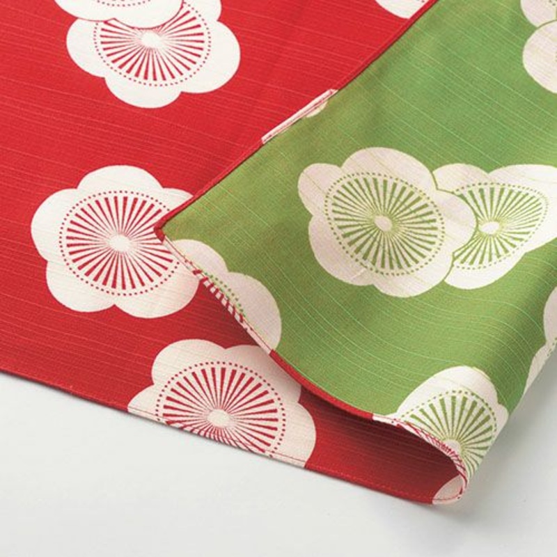 Isamonyou –  Double-Sided Dyeing Plum R&G     / – Furoshiki (Japanese Wrapping Cloth)