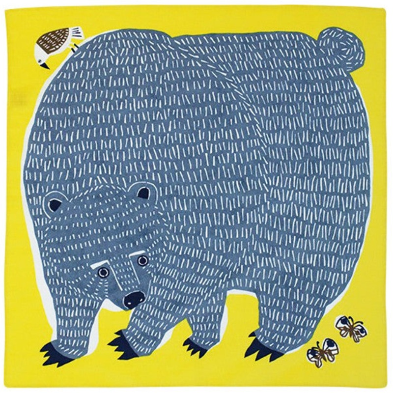 Kata Kata – Bear & Bird Yellow   – Furoshiki   50 x 50 cm