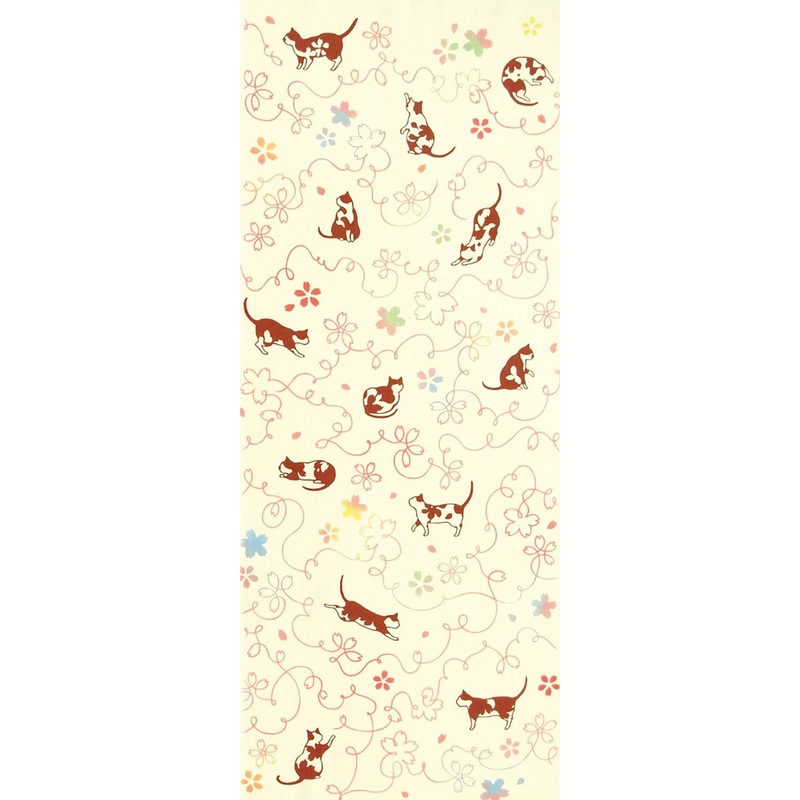 Kenema – Sakura Neko (Sakura & Cat) (The dyed Tenugui)