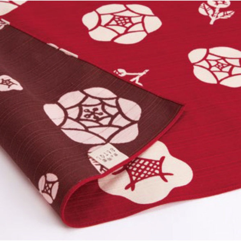 Omotenashi –  Double-Sided Dyeing Bara (Rose) Red/Brown   – Furoshiki (Japanese Wrapping Cloth)