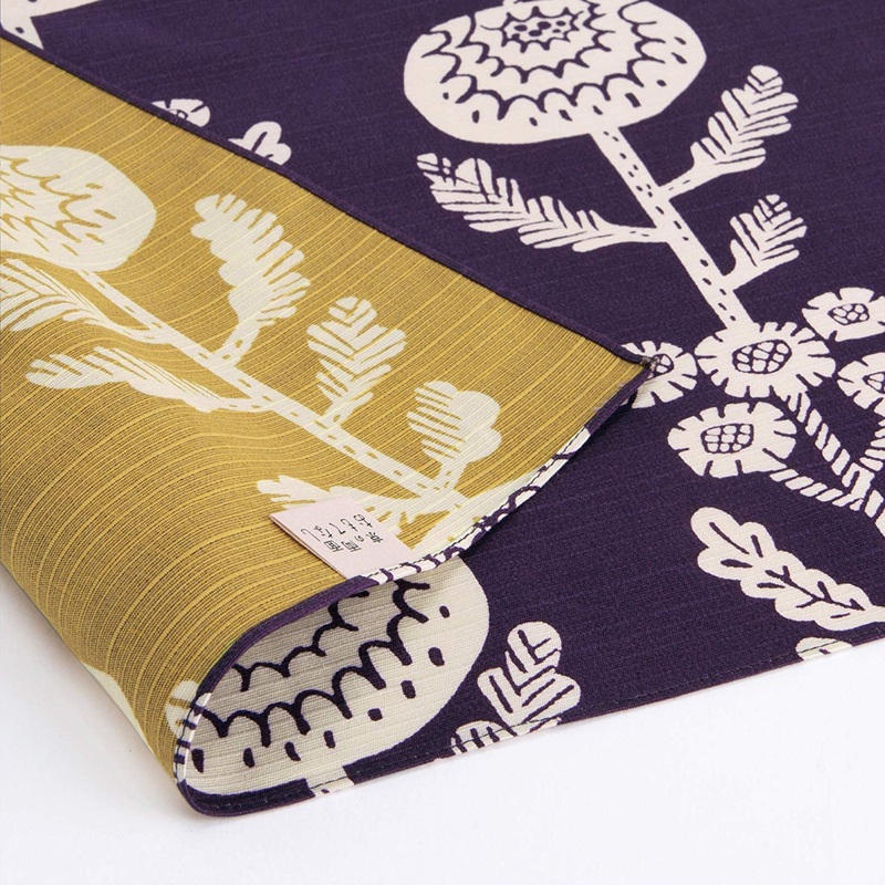 Omotenashi –  Double-Sided Dyeing Kiku (Chrysanthemum) Deep Purple  – Furoshiki (Japanese Wrapping Cloth)