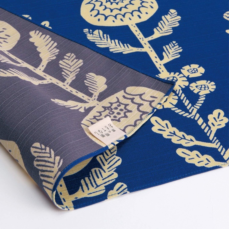 Omotenashi –  Double-Sided Dyeing Kiku (Chrysanthemum) Navy  – Furoshiki (Japanese Wrapping Cloth)