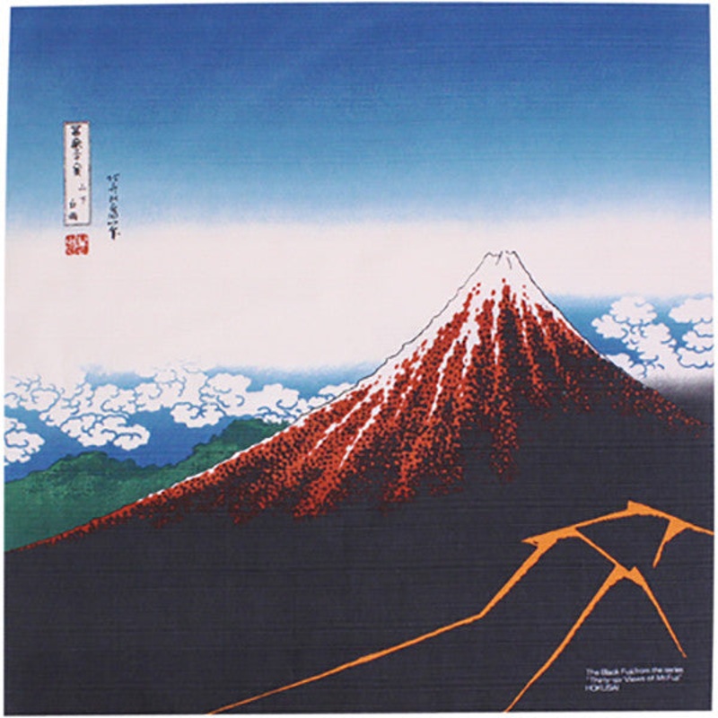 Sumidagawa – Katsushika Hokusai – Sanka Haku U (Kaminari Fuji)  – Furoshiki 48 x 48 cm