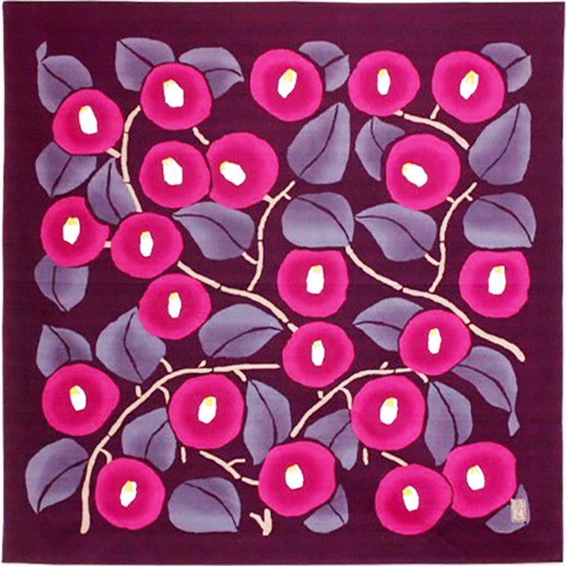 Takehisa Yumeji – Tsubaki (Camellia) Azuki – Furoshiki 90 x 90 cm