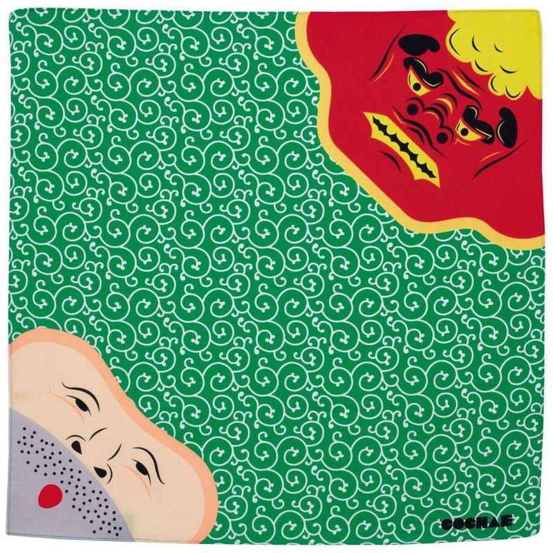 Cochae – Shishi mai & Dorobo 48   – Furoshiki 48 x 48 cm