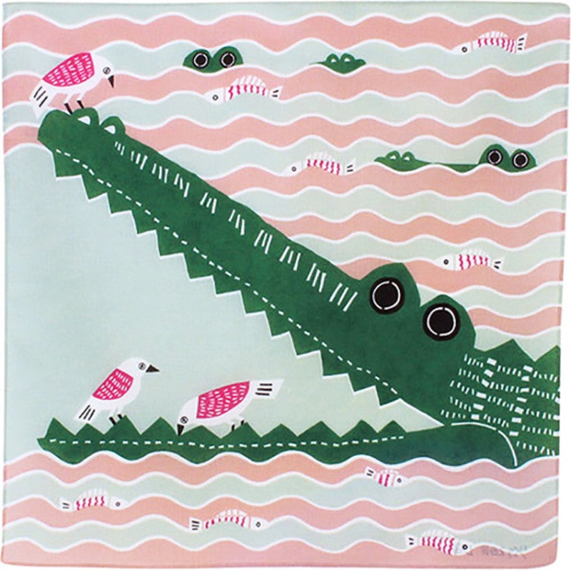 Kata Kata – Wani (Crocodile)  Pink   – Furoshiki   50 x 50 cm