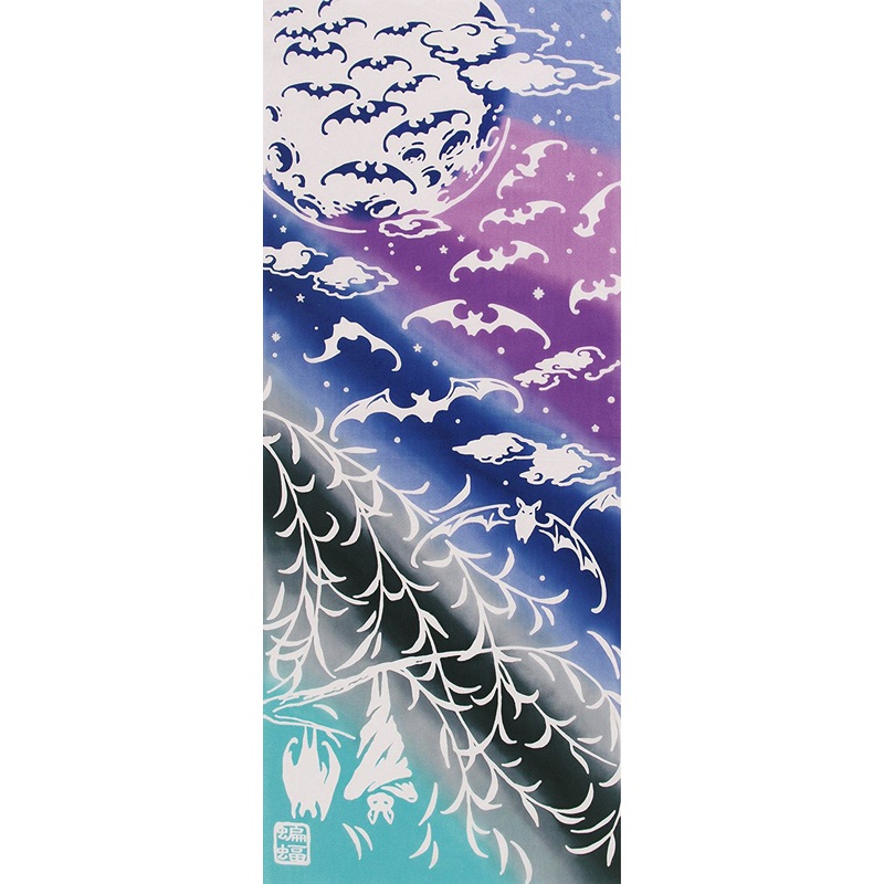 Kenema  – Engi Gekka Koumori (Pine, Bamboo, Plum)  (The dyed Tenugui)