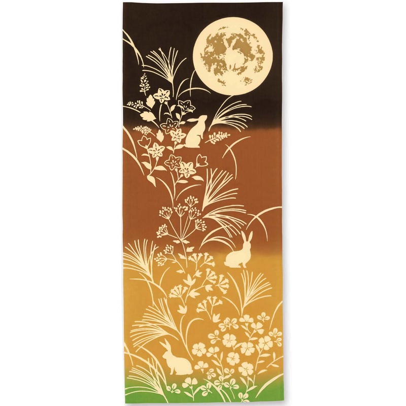 Kenema  – Jyugoya Ogontsukiyo (Golden moon night) (The dyed Tenugui) – Japanese traditional Tenugui