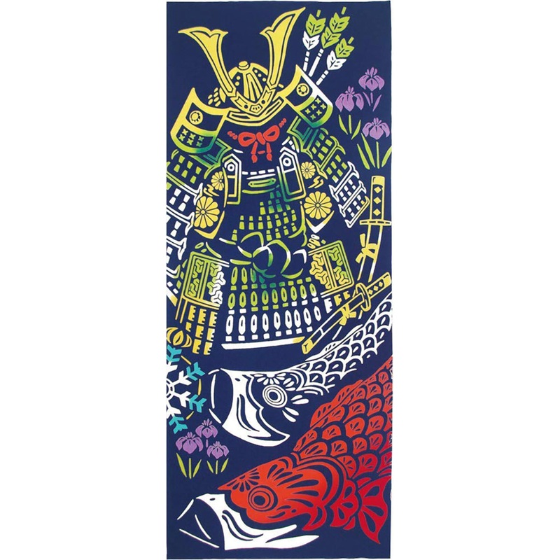 Kenema  – Kabuto Kazari to Koinobori (The dyed Tenugui) – Japanese traditional Tenugui
