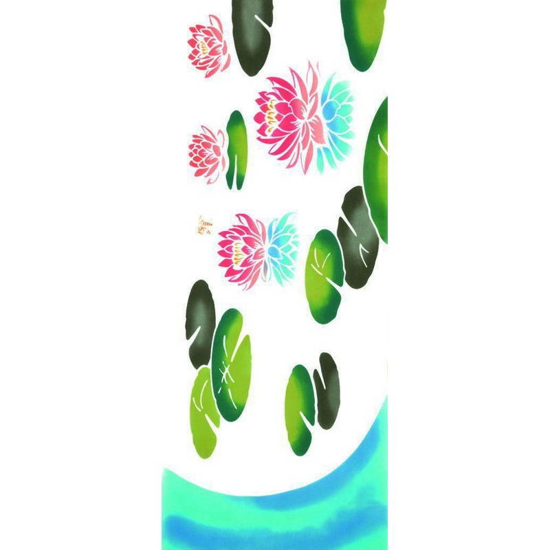 Kenema  – Suiren (Water lily)  (The dyed Tenugui)