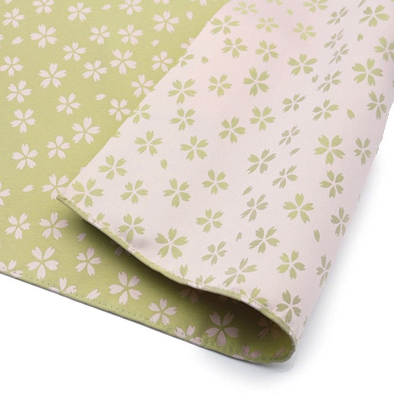 Kirara – Sakura -Double-Sided Dyeing Furoshiki – Uguisu/Sakura – 70 x 70 cm