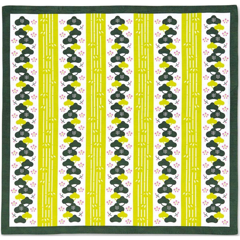 Okamisan – Sho Chiku Bai (Pine, Bamboo. Plum)  – Furoshiki 70 x 70 cm
