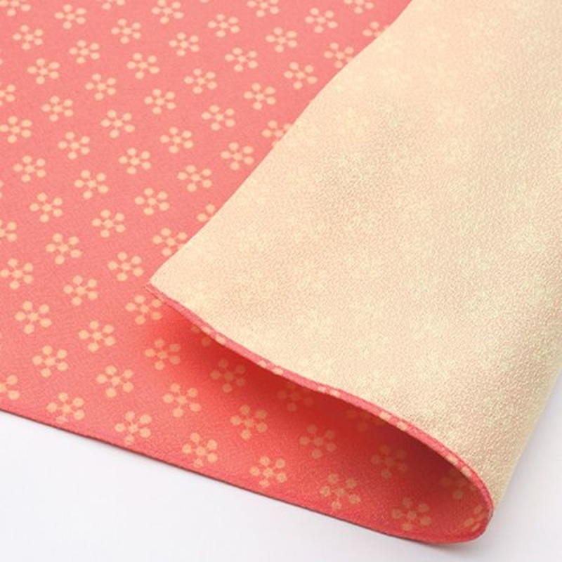 Rikyu Ume (Plum) -Double-Sided Dyeing Furoshiki – Pink / Cream – 70 x 70 cm