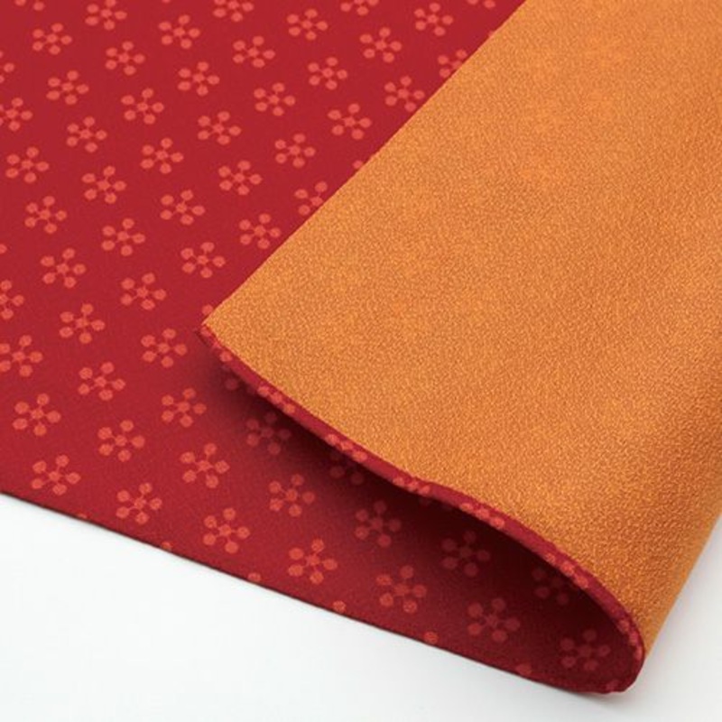 Rikyu Ume (Plum) -Double-Sided Dyeing Furoshiki – Red / Orange – 70 x 70 cm