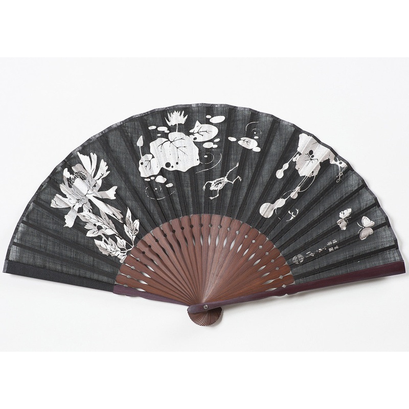 Traditional handcrafted Kyoto Sensu – Ito Jakuchu – Black