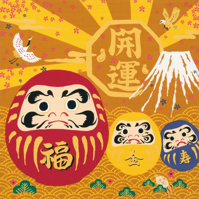 Kaiun – Daruma              Furoshiki (Japanese Wrapping Cloth)